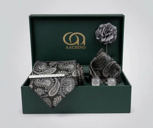 AACHINO_Designer_Silk_Tie_Set_–_Luxury_Formal_Fashion_Accessories_Combo_for_Groom,_Office_&_Party_Wear