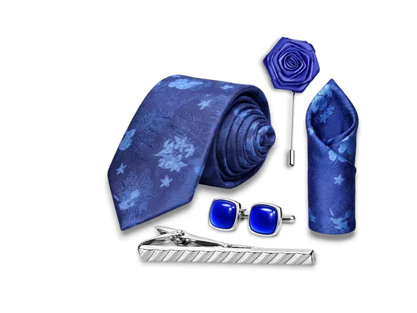 AACHINO_Italian_Micro_Fabric_Tie_Set_for_Men_with_Pocket_Square,_Cufflinks,_Tie_Pin_&_Lapel_Pin_|_Premium_Wedding_&_Formal_Gift_Box_(Sb_Blue)
