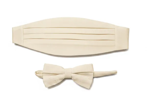 AACHINO_Premium_Men's_Micro_Fiber_Neck_Bow_Tie_&_Cummerbund_Set_-_Elegant_Slim_Tie_for_Weddings,_Grooms_&_Formal_Events_-_Luxury_Smooth_Finish_Tuxedo_Accessory_with_Gift_Box_(Cream)