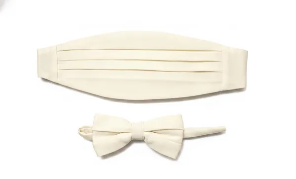 AACHINO_Premium_Men's_Micro_Fiber_Neck_Bow_Tie_&_Cummerbund_Set_-_Elegant_Slim_Tie_for_Weddings,_Grooms_&_Formal_Events_-_Luxury_Smooth_Finish_Tuxedo_Accessory_with_Gift_Box_(Ivori)