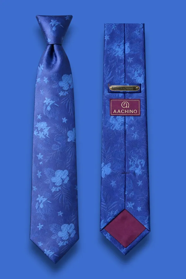 AACHINO_Italian_Micro_Fabric_Tie_Set_for_Men_with_Pocket_Square,_Cufflinks,_Tie_Pin_&_Lapel_Pin_|_Premium_Wedding_&_Formal_Gift_Box_(Sb_Blue)