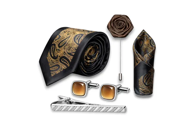 AACHINO_100%_Micro_Fabric_Necktie_for_Men_|_Premium_Formal_Tie_for_Wedding,_Business,_Party_&_Office_Wear_(Black)