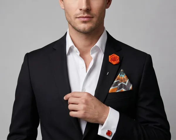 AACHINO_Elite_Men�s_Accessories_Set_with_Gift_Box_�_Pocket_Square,_Cufflinks_&_Lapel_Pin_|_Premium_Polyester_Formal_Combo_for_Wedding,_Party_&_Office_Wear_(Org_Ful)