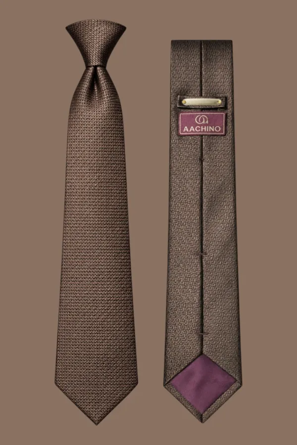 AACHINO_Premium_Men's_Tie_Gift_Set_|_Necktie,_Pocket_Square,_Cufflinks,_Lapel_Pin_&_Tie_Pin_|_Luxury_Gift_Box_for_Wedding,_Office,_Parties_&_Formal_Wear_(Brown_Cd)
