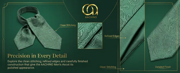 AACHINO_Luxury_Paisley_Micro_Silk_Ascot_Tie_for_Men_-_Premium_Italian_Style_Cravat_|_Formal_&_Casual_Neckwear_for_Weddings,_Parties,_and_All_Seasons_|_Elegant_Men's_Fashion_Accessory_(A9_Greenie)