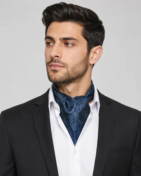 AACHINO_Premium_Cravat_for_Men_|_Micro_Fabric_Luxury_Neckwear_|_Wedding,_Party_&_Formal_Wear_|_Soft,_Elegant_&_Comfortable_Ascot_Tie_|_Perfect_Gifting_Accessory_for_Gentlemen_(A9_Blufly)