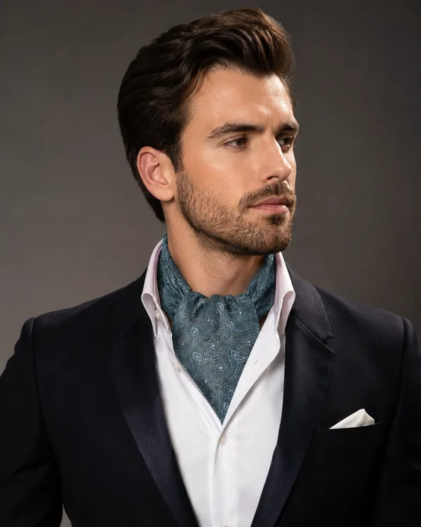 AACHINO_Luxury_Paisley_Micro_Silk_Ascot_Tie_for_Men_-_Premium_Italian_Style_Cravat_|_Formal_&_Casual_Neckwear_for_Weddings,_Parties,_and_All_Seasons_|_Elegant_Men's_Fashion_Accessory_(A9_Blue)