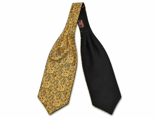 AACHINO_Luxury_Paisley_Micro_Silk_Ascot_Tie_for_Men_-_Premium_Italian_Style_Cravat_|_Formal_&_Casual_Neckwear_for_Weddings,_Parties,_and_All_Seasons_|_Elegant_Men's_Fashion_Accessory_(A9_Golden)