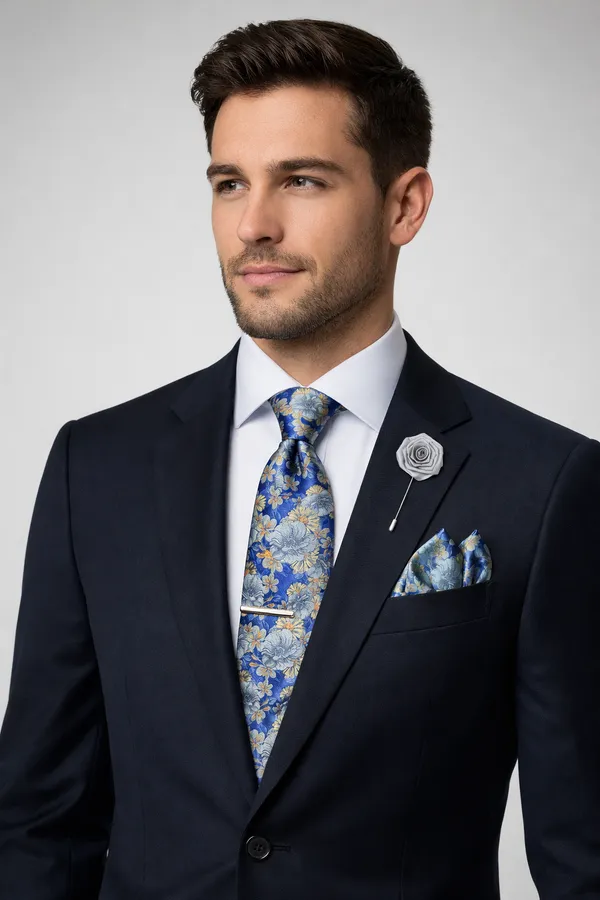 AACHINO_Italian_Micro_Fabric_Tie_Set_for_Men_with_Pocket_Square,_Cufflinks,_Tie_Pin_&_Lapel_Pin_|_Premium_Wedding_&_Formal_Gift_Box_(Dull_Green)