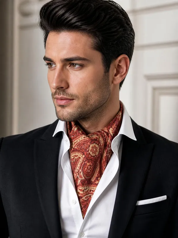 AACHINO_Luxury_Paisley_Micro_Silk_Ascot_Tie_for_Men_-_Premium_Italian_Style_Cravat_|_Formal_&_Casual_Neckwear_for_Weddings,_Parties,_and_All_Seasons_|_Elegant_Men's_Fashion_Accessory_(Amo_Rediesh)