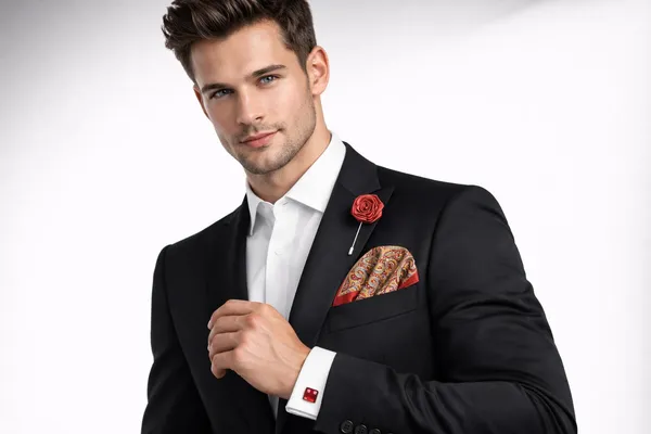 AACHINO_Pocket_Square,_Cufflinks_&_Lapel_Pin_Set_for_Men_with_Premium_Gift_Box_|_Polyester_Formal_Accessories_Combo_for_Wedding,_Party,_Office_Wear_(Dense_Paisley)