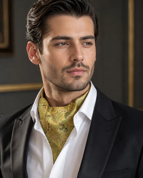 AACHINO_Premium_Cravat_for_Men_|_Micro_Fabric_Luxury_Neckwear_|_Wedding,_Party_&_Formal_Wear_|_Soft,_Elegant_&_Comfortable_Ascot_Tie_|_Perfect_Gifting_Accessory_for_Gentlemen_(A9_Pista)