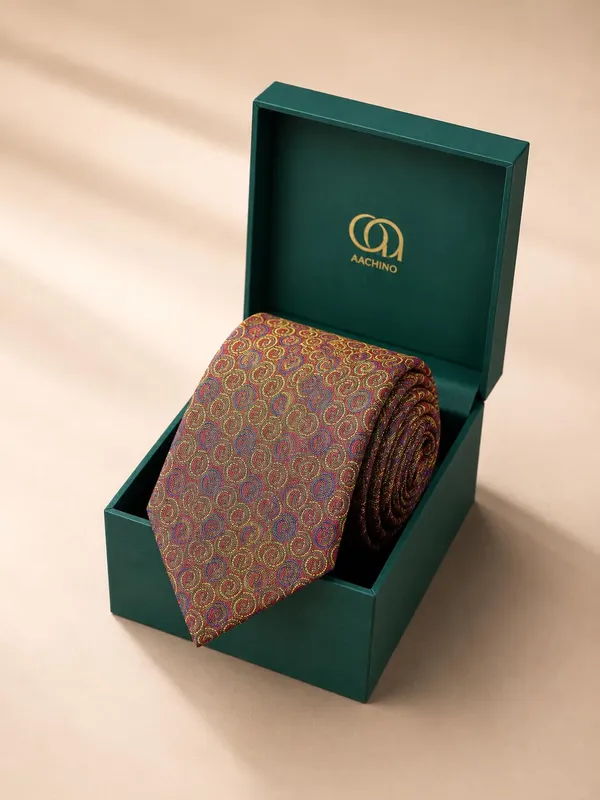 AACHINO_Pure_Silk_Tie_for_Men_|_Premium_Business_Wedding_Necktie_Pack_of_1_(Amot_10_Silk_Tie)