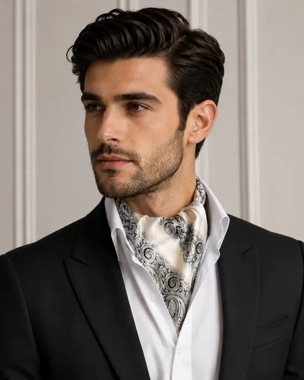 AACHINO_Premium_Cravat_for_Men_|_Micro_Fabric_Luxury_Neckwear_|_Wedding,_Party_&_Formal_Wear_|_Soft,_Elegant_&_Comfortable_Ascot_Tie_|_Perfect_Gifting_Accessory_for_Gentlemen_(A9_Peako)