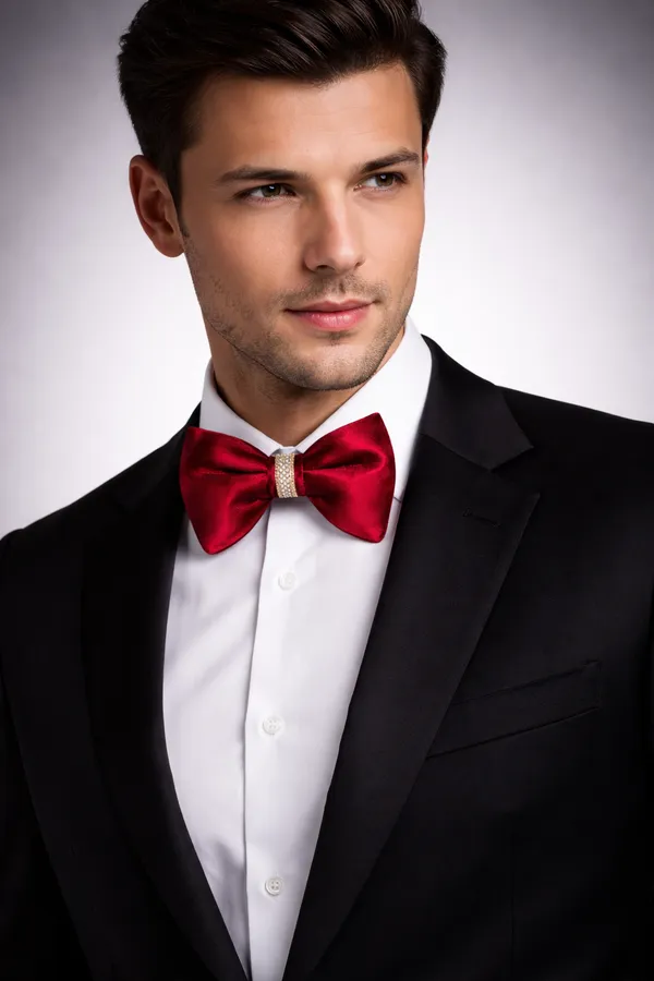 AACHINO_Premium_Velvet_Bow_Tie_for_Men_with_Gift_Box_|_Pre-Tied_Adjustable_NeckBow_for_Wedding,_Party_&_Formal_Wear_(Red)