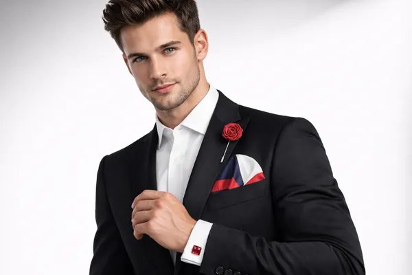 AACHINO_Pocket_Square,_Cufflinks_&_Lapel_Pin_Set_for_Men_with_Premium_Gift_Box_|_Polyester_Formal_Accessories_Combo_for_Wedding,_Party,_Office_Wear_(Multi_Sqr_Red)
