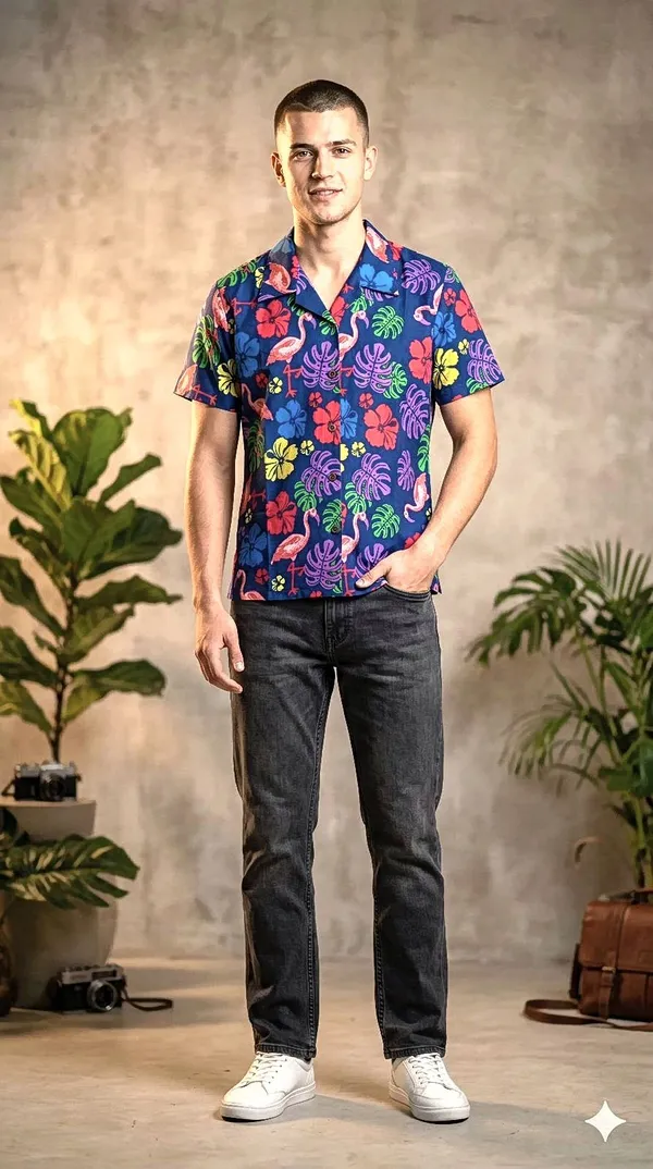 Tropical_Floral_Print_Hawaiian_Shirt_For_Men