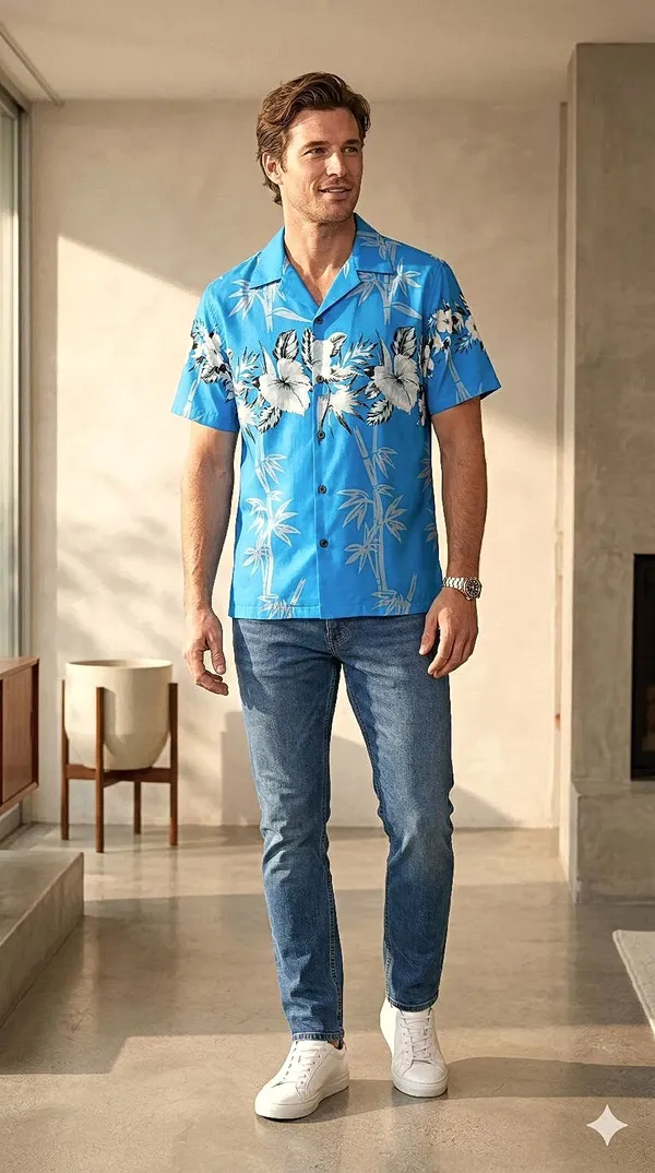 Mens_Bright_Blue_Hawaiian_Floral_Print_Short_Sleeve_Shirt