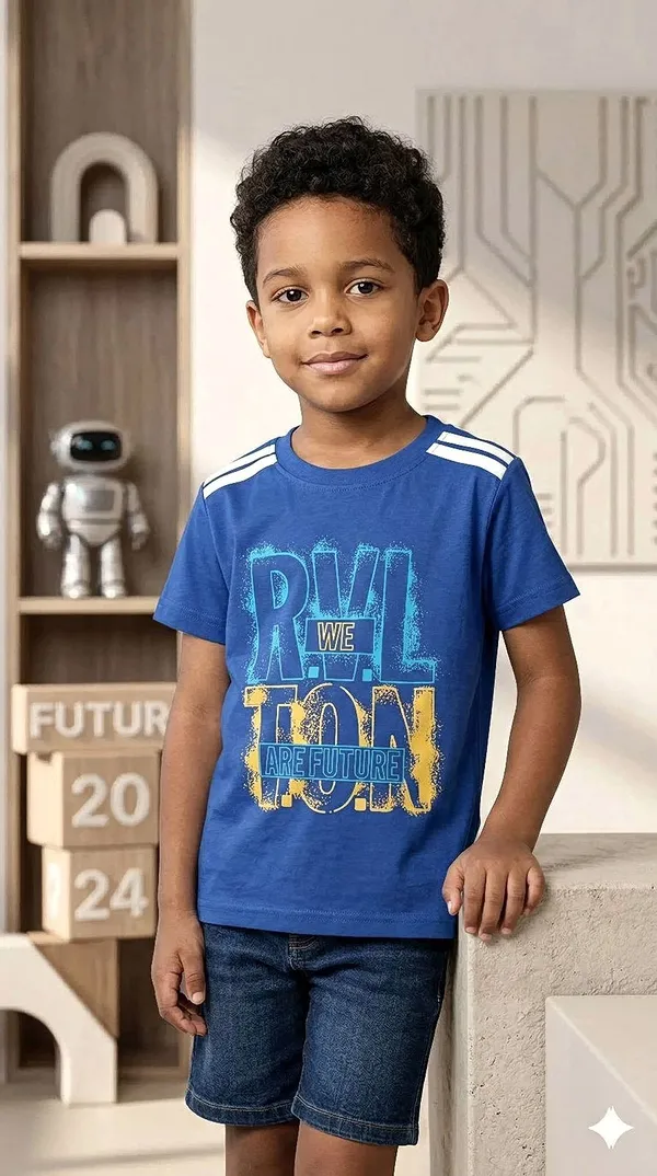 Revolution_We_Are_Future_Printed_Blue_T_Shirt_And_Denim_Shorts_Set_For_Boys_Pack_Of_2