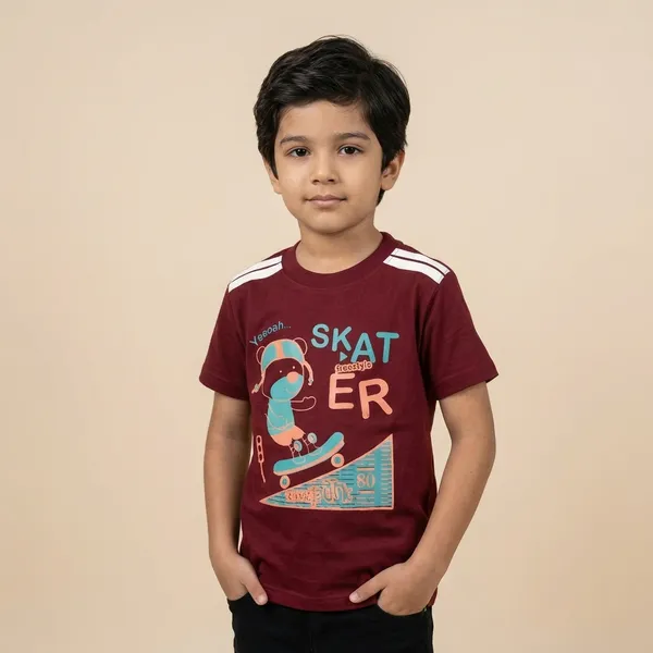 Boys_Maroon_Skater_Print_T_Shirt_Pack_Of_2