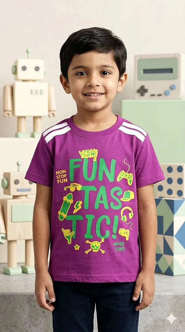 Boys_Purple_Fun_Tastic_Graphic_Print_T_Shirt_With_White_Shoulder_Stripes_Pack_Of_2