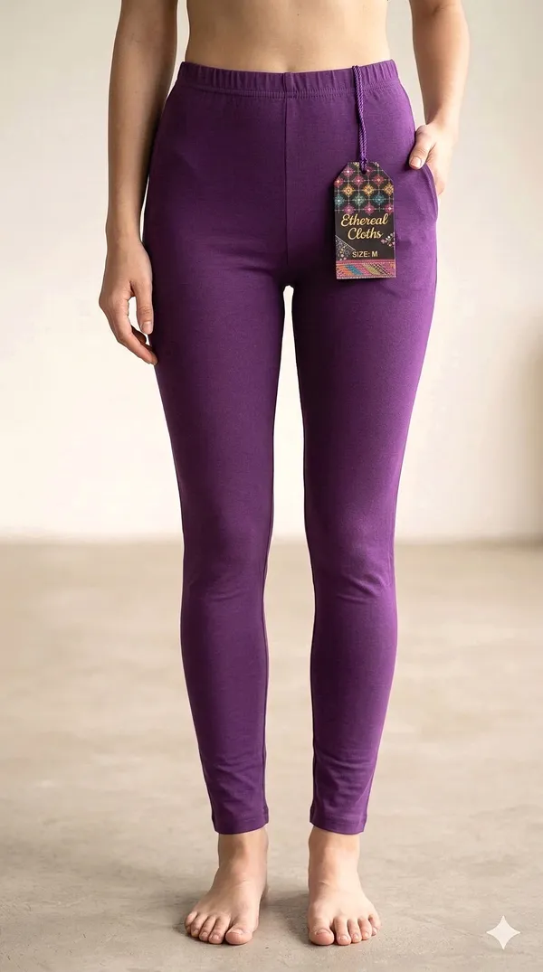 Ethereal_Cloths_Purple_Stretch_Leggings_For_Women_Size_M_Pack_Of_2
