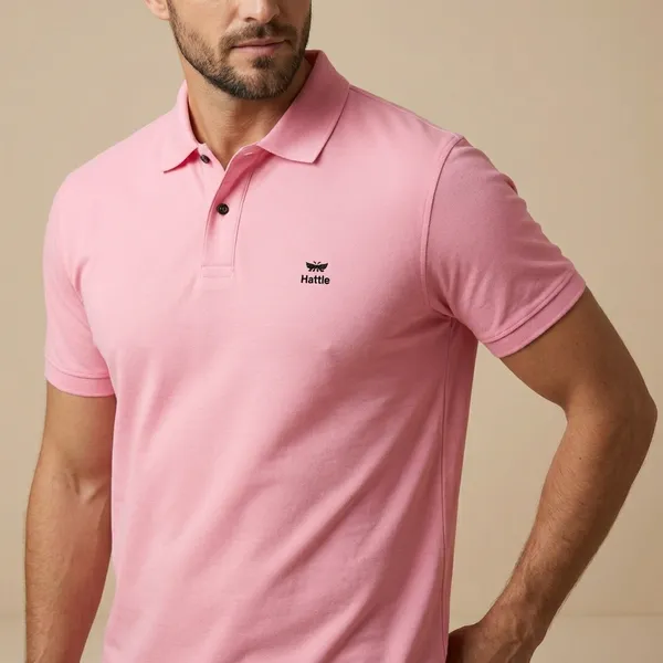 Mens_Pink_Polo_T_Shirt_With_Short_Sleeves