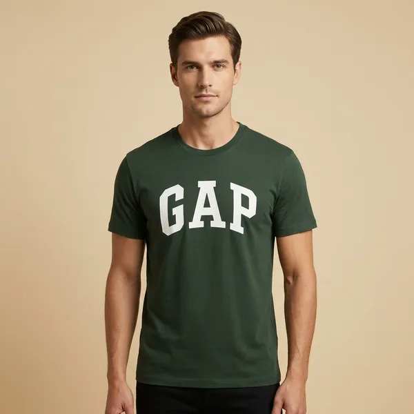 Gap_Logo_Olive_Green_Casual_T_Shirt_For_Men