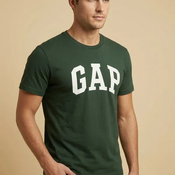 Gap_Logo_Olive_Green_Casual_T_Shirt_For_Men