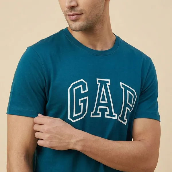 Gap_Logo_Printed_Cotton_T_Shirt_For_Men_Teal_Blue