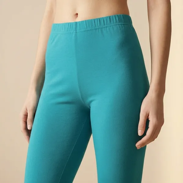 Womens_Turquoise_Blue_Cotton_Leggings_Pack_Of_2