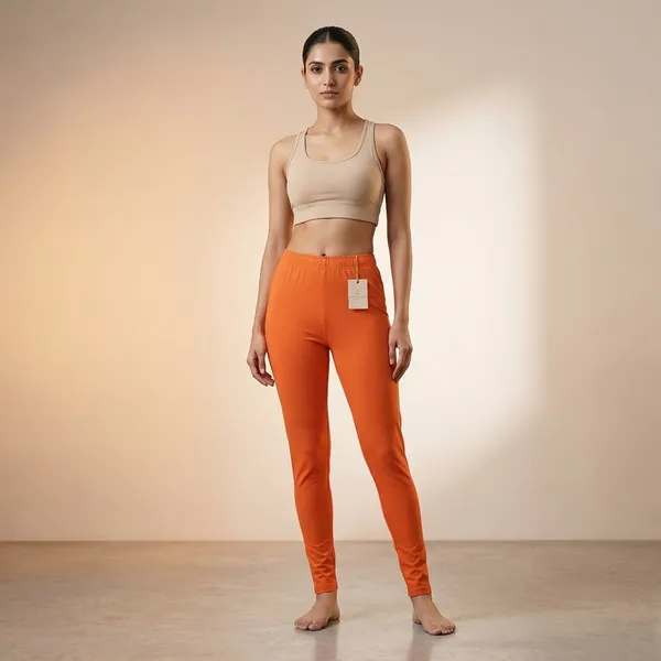 Womens_Comfortable_Stretchable_Cotton_Leggings_Orange_Pack_Of_2