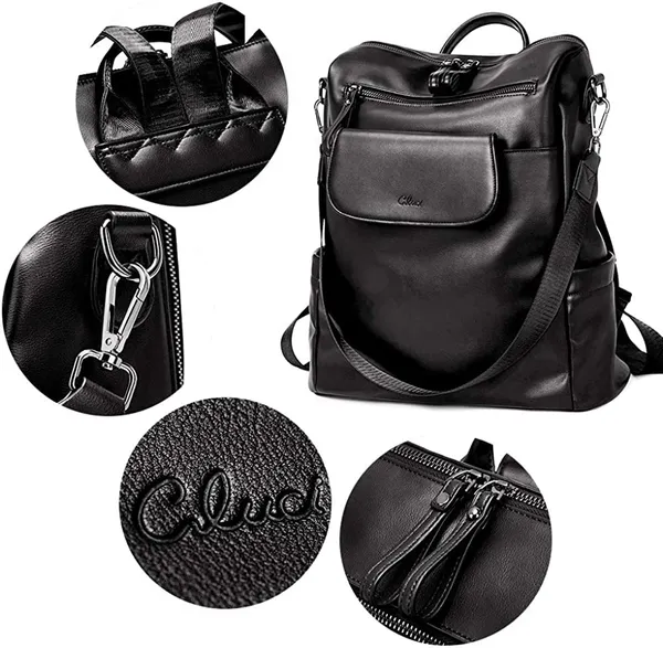 Leather_Backpack_Purse_For_Women_Convertible_Shoulder_Bag_Travel_Backpack_With_Front_Flap_Pocket_Fashion_Ladies_Daypack_Handbag