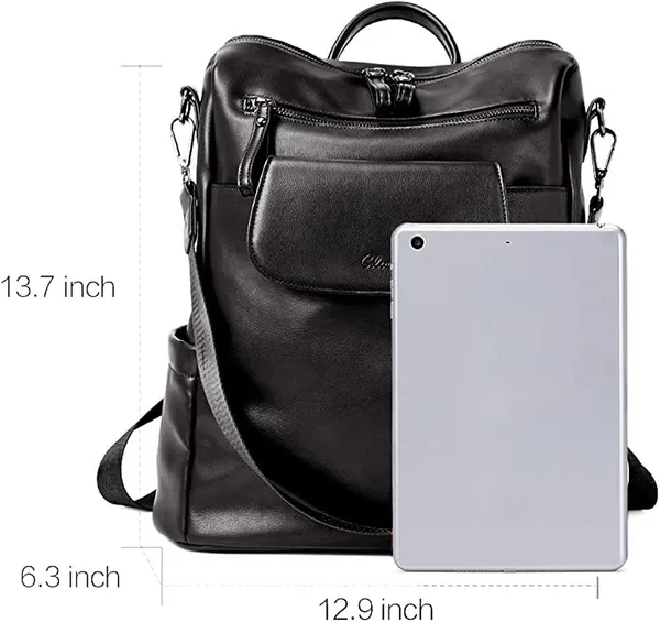 Leather_Backpack_Purse_For_Women_Convertible_Shoulder_Bag_Travel_Backpack_With_Front_Flap_Pocket_Fashion_Ladies_Daypack_Handbag