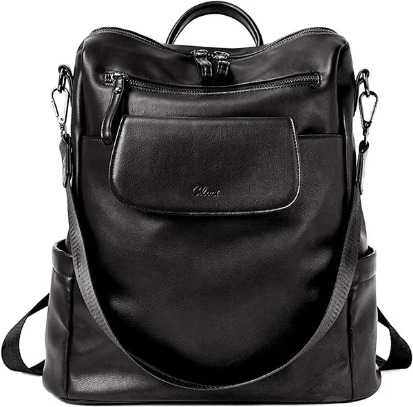 Leather_Backpack_Purse_For_Women_Convertible_Shoulder_Bag_Travel_Backpack_With_Front_Flap_Pocket_Fashion_Ladies_Daypack_Handbag