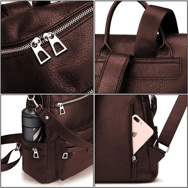 Casual_Daypack_Handbag_Leather_Backpack_Purse_For_Women_18_Litres