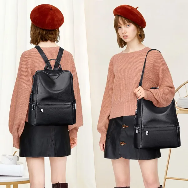 Shoulder_Bag_Travel_Backpack_With_Front_Zip_Pocket_And_Leatherette_Backpack_Purse_For_Women__20_Litres