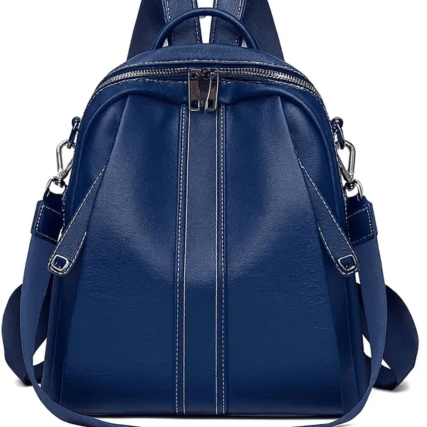 Daypack_Casual_Work_College_Shoulder_Bag_Faux_Leather_Backpack_For_Women_18_Litres