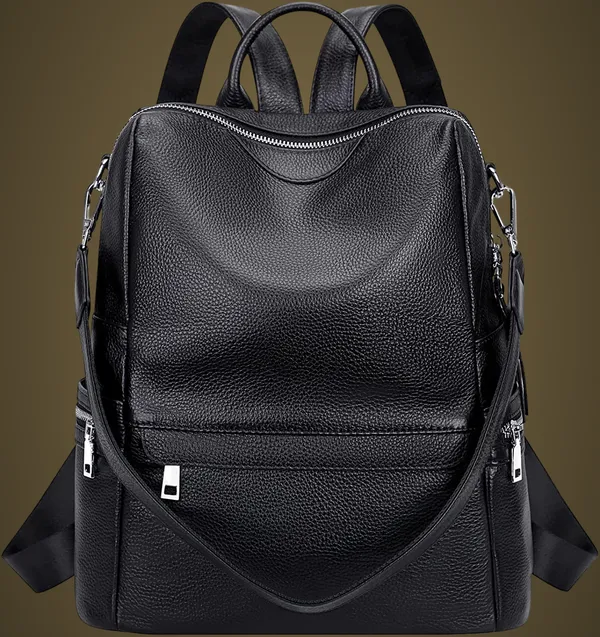 Shoulder_Bag_Travel_Backpack_With_Front_Zip_Pocket_And_Leatherette_Backpack_Purse_For_Women__20_Litres