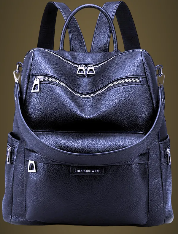 Backpacks_For_Girls_And_Women'satchel_Handbags_Medium_Capacity_Daily_Travel_Pu_Leather_Shoulder_Bag_For_Office_Colleges