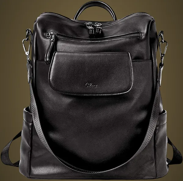 Leather_Backpack_Purse_For_Women_Convertible_Shoulder_Bag_Travel_Backpack_With_Front_Flap_Pocket_Fashion_Ladies_Daypack_Handbag