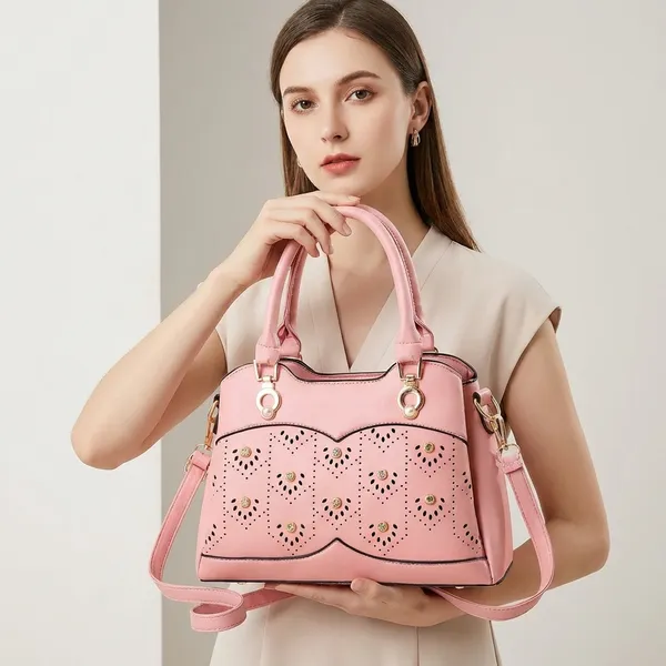 Pink_Synthetic_Handbag_For_Women