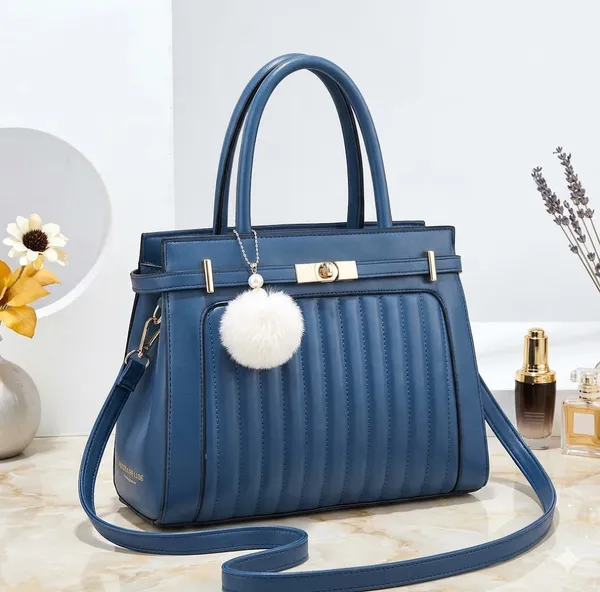 Blue_Synthetic_Leather_Handbag_For_Women