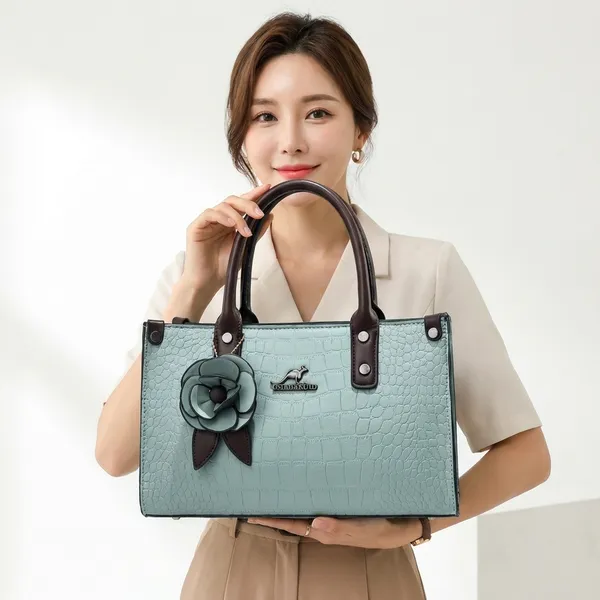 Baby_Blue_Synthetic_Leather_Handbag_For_Women