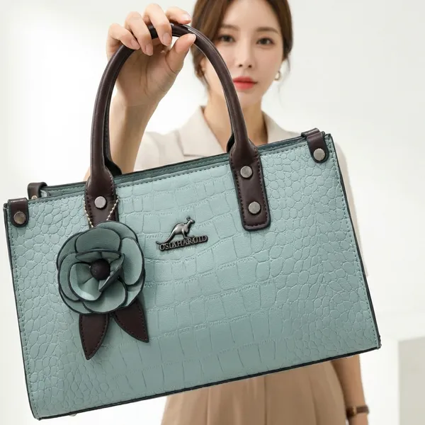 Baby_Blue_Synthetic_Leather_Handbag_For_Women