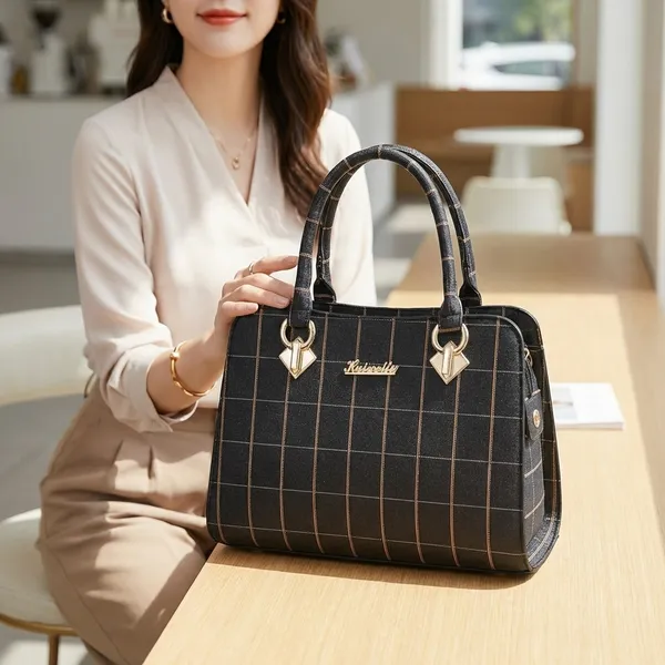 Black_And_Brown_Faux_Leather_Handbag_For_Women
