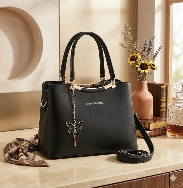 Black_Pu_Leather_Handbag_For_Women