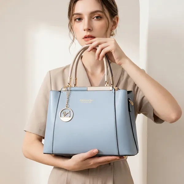 Baby_Blue_Synthetic_Leather_Handbag_For_Women