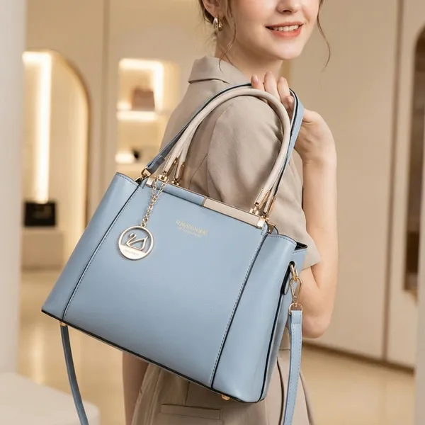 Baby_Blue_Synthetic_Leather_Handbag_For_Women