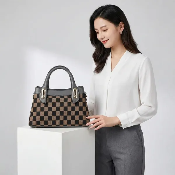Black_And_Grey_Leather_Trim_Handbag_For_Women